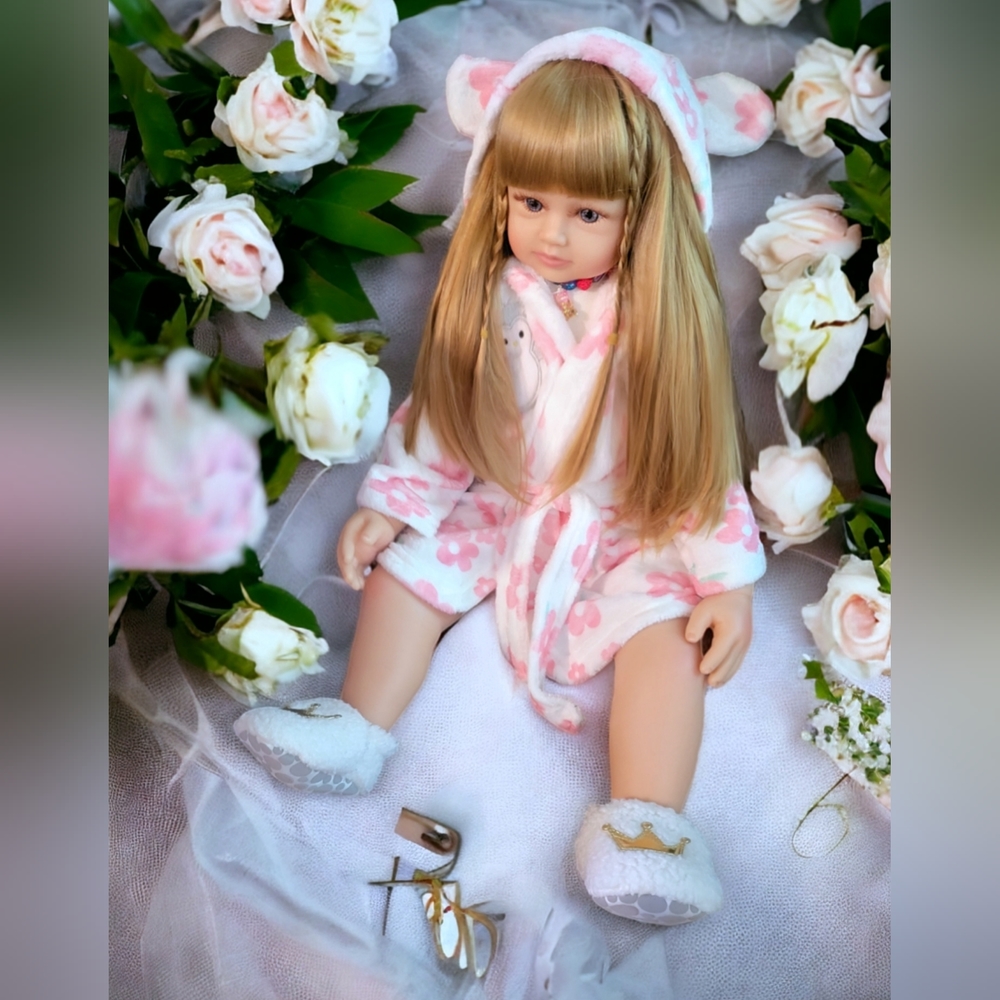 24 inch silicone and wine reborn doll.Realistic.With luxury accessories.